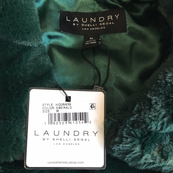 Laundry by Shelli Seagal Faux Fur Shrug Emerald size L - Picture 13 of 13